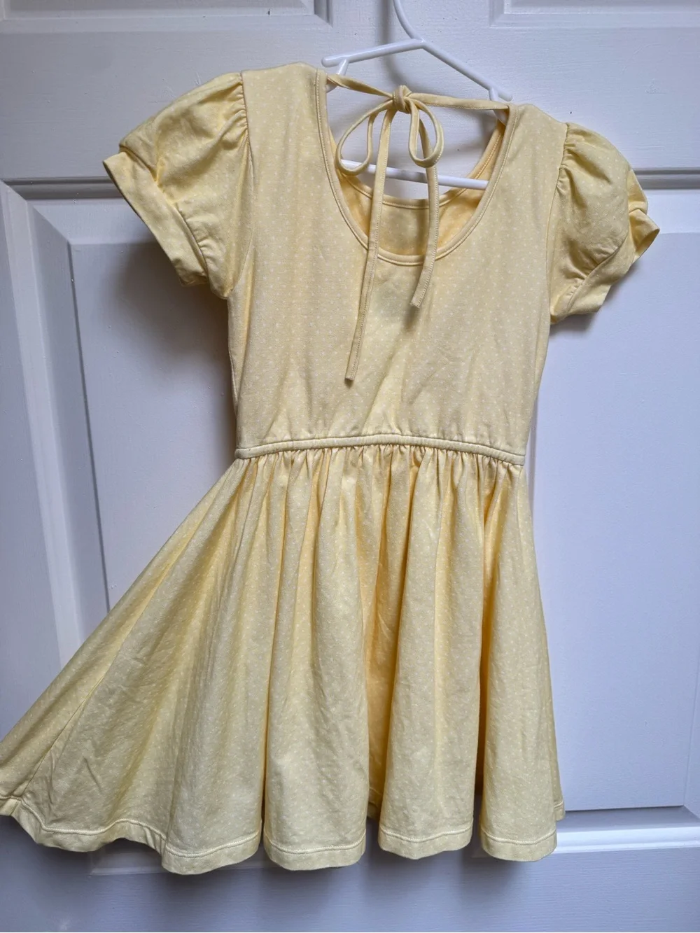 Omi Jo Yellow with White Polka Dot Twirl Dress Girl size 4 (A) Well Dressed Wolf